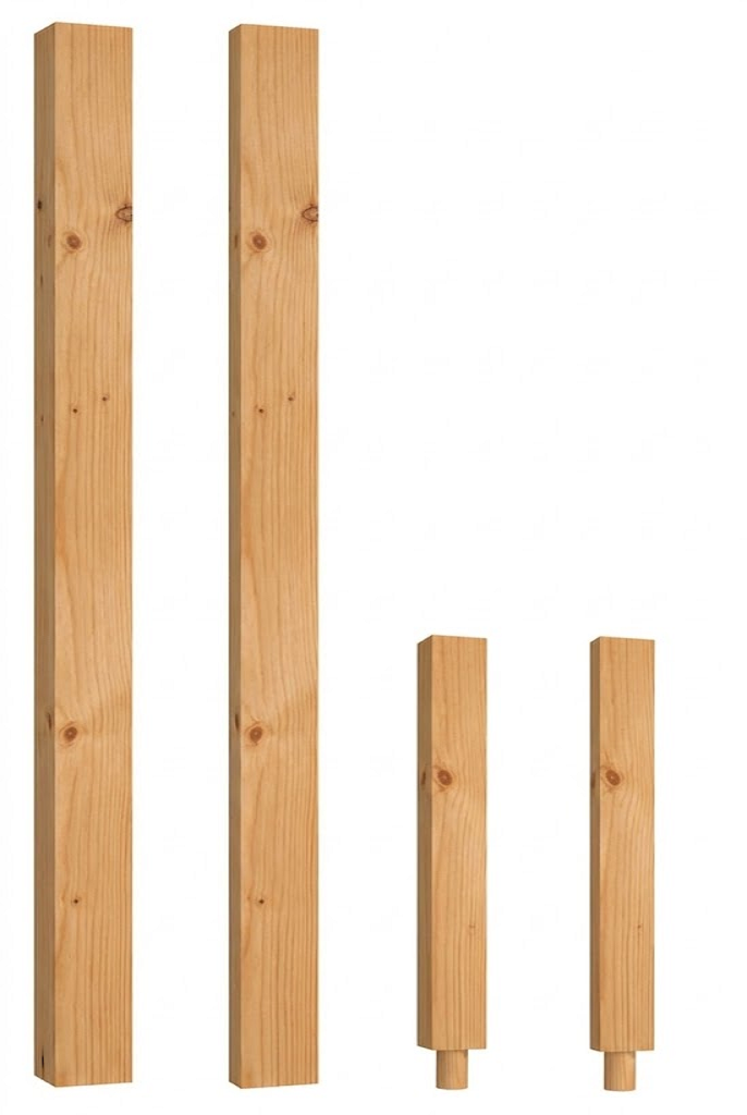 Pine 120mm Plain Square Newels